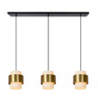 Lámpara colgante metal vidrio empavonado bronce 1,06 3 luces cm E27 - LULC0193