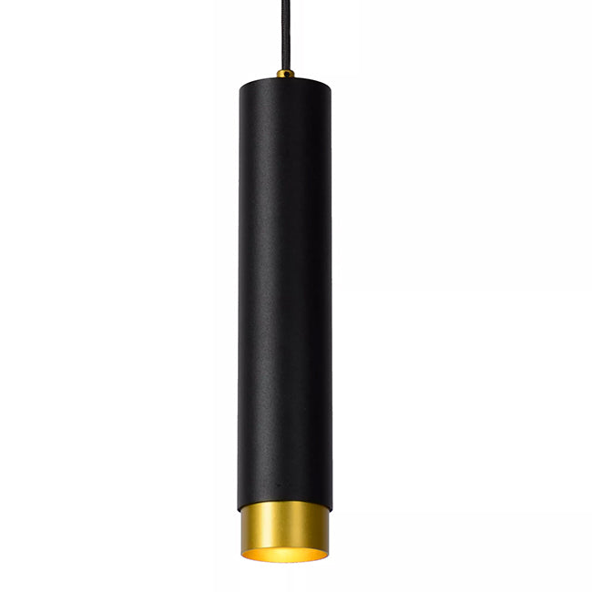 Lámpara colgante aluminio negro oro mate Ø5,9 x 30 cm GU10 - LULC0202