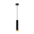 Lámpara colgante aluminio negro oro mate Ø5,9 x 30 cm GU10 - LULC0202