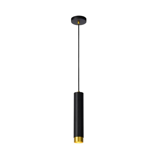 Lámpara colgante aluminio negro oro mate Ø5,9 x 30 cm GU10 - LULC0202
