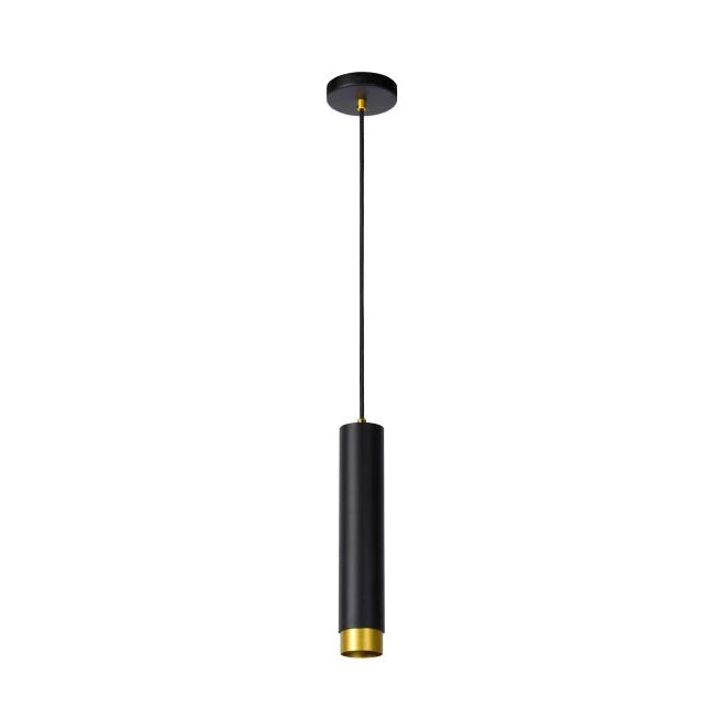Lámpara colgante aluminio negro oro mate Ø5,9 x 30 cm GU10 - LULC0202