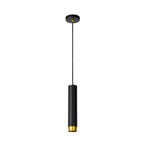 Lámpara colgante aluminio negro oro mate Ø5,9 x 30 cm GU10 - LULC0202