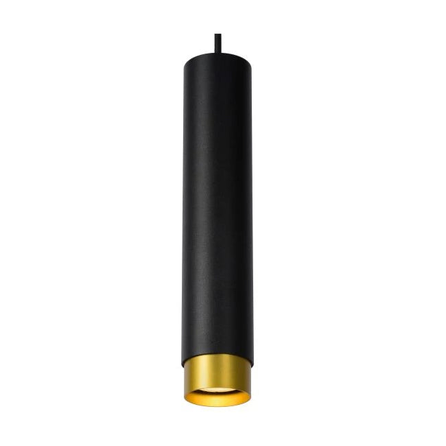 Lámpara colgante aluminio negro oro mate Ø5,9 x 30 cm GU10 - LULC0202
