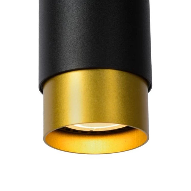 Lámpara colgante aluminio negro oro mate Ø5,9 x 30 cm GU10 - LULC0202