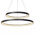 Lámpara colgante negro doble aro Ø 78 x Ø 59 LED 92 W - LULC0205