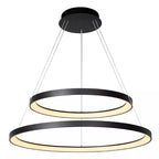 Lámpara colgante negro doble aro Ø 78 x Ø 59 LED 92 W - LULC0205
