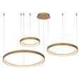 Lámpara colgante oro triple aro Ø78 x Ø58 x Ø38 cm LED 120 W - LULC0206