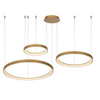 Lámpara colgante oro triple aro Ø78 x Ø58 x Ø38 cm LED 120 W - LULC0206