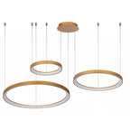 Lámpara colgante oro triple aro Ø78 x Ø58 x Ø38 cm LED 120 W - LULC0206