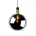 Lámpara colgante metal negro dorado vdrio humo Ø 40 cm E27 - LULC0216