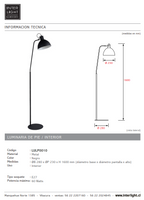 Lámpara de pie metal negro Ø 28x1,60 cm E27 - LULP0010