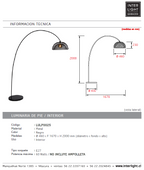 Lámpara de pie metal negro arco Ø 46x2,00 cm E27 - LULP0025