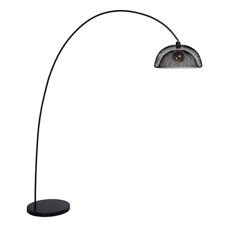 Lámpara de pie metal negro arco Ø 46x2,00 cm E27 - LULP0025