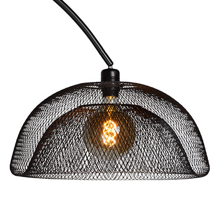 Lámpara de pie metal negro arco Ø 46x2,00 cm E27 - LULP0025