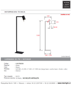 Lámpara de pie metal negro 28x1,30 cm GU10 - LULP0030