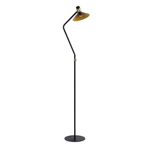 Cargar imagen en el visor de la galería, Lámpara de pie metal negro oro dimeable Ø 23x1,45 cm E14 - LULP0036
