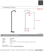 Lámpara de pie metal negro bronce  27x1,62 cm GU10 - LULP0061