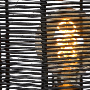 Lámpara de pie metal negro Ø 26x1,25 cm E27 - LULP0064