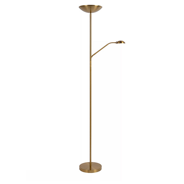 Lámpara de pie metal lector oro mate Ø 25,4x1,80 cm LED 20W 4W - LULP0065