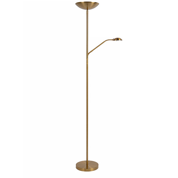 Lámpara de pie metal lector oro mate Ø 25,4x1,80 cm LED 20W 4W - LULP0065