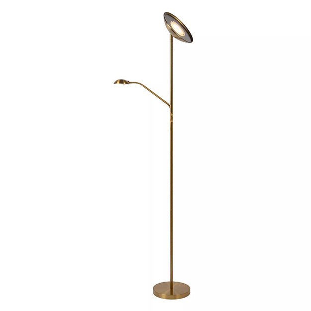 Lámpara de pie metal lector oro mate Ø 25,4x1,80 cm LED 20W 4W - LULP0065