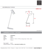 Lámpara sobremesa metal blanco 12x54,5 cm GU10 - LULS0018