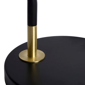 Lámpara sobremesa cuero metal negro Ø 18x55 cm E27 - LULS0030
