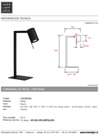 Lámpara sobremesa metal negro 20x50 cm GU10 - LULS0040