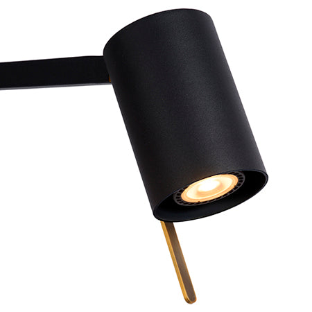 Lámpara sobremesa metal negro 20x50 cm GU10 - LULS0040
