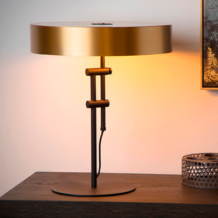 Lámpara sobremesa metal negro bronce Ø40 cm 2 luces E27 - LULS0041
