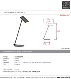 Lámpara sobremesa metal negro 12x54,5 cm GU10 - LULS0049