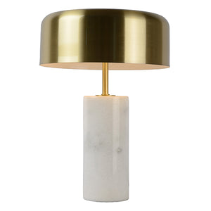 Lámpara sobremesa metal mármol blanco bronce Ø 25x36 cm 3 luces G9 - LULS0064