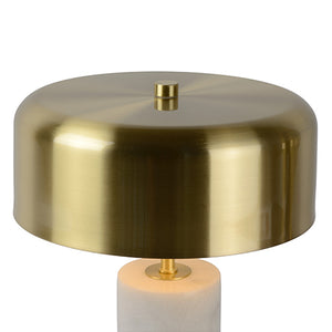Lámpara sobremesa metal mármol blanco bronce Ø 25x36 cm 3 luces G9 - LULS0064