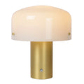 Lámpara sobremesa metal vidrio oro mate Ø 27x 35 cm E27 - LULS0086