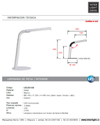 Lámpara sobremesa metal blanco flexible 14x49 cm LED 3W - LULS0109