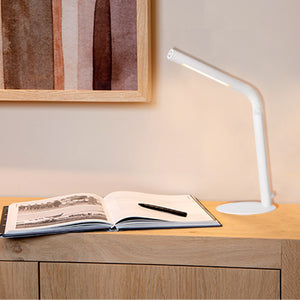 Lámpara sobremesa metal blanco flexible con carga USB Ø15x28,5 cm alto LED 1x3W - LULS0116