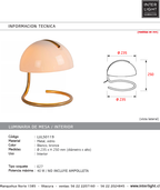 Lámpara sobremesa metal vidrio blanco bronce Ø 23,5 cm  E27 - LULS0119
