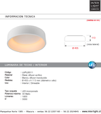 Plafón metal blanco Ø 44,5x11,3 cm LED 30W - LUPL0011