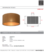 Plafón ratán color madera Ø 42x26 cm E27 - LUPL0019