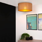 Plafón ratán color madera Ø 42x26 cm E27 - LUPL0019