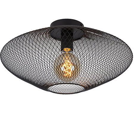 Plafón metal negro Ø 45x24 cm E27 -LUPL0020