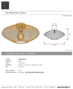 Plafón metal Oro mate Ø 45x24 cm E27 - LUPL0021