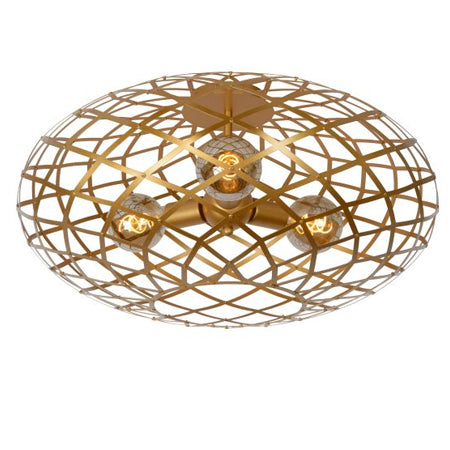Plafón metal oro mate Ø 65x35 cm 3 luces E27 - LUPL0027