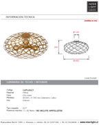 Plafón metal oro mate Ø 65x35 cm 3 luces E27 - LUPL0027