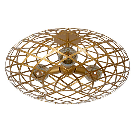 Plafón metal oro mate Ø 65x35 cm 3 luces E27 - LUPL0027