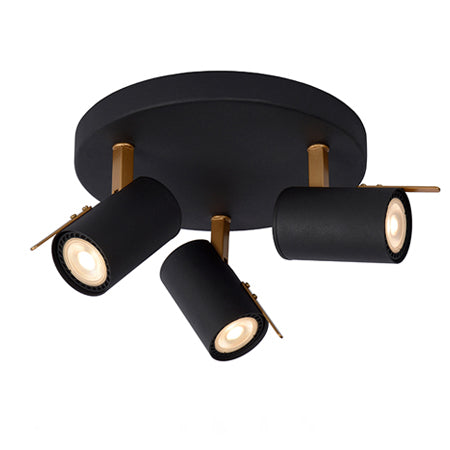 Plafón metal negro bronce Ø 23x15 cm 3 luces GU10 - LUPL0030