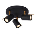 Plafón metal negro bronce Ø 23x15 cm 3 luces GU10 - LUPL0030