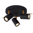Plafón metal negro bronce Ø 23x15 cm 3 luces GU10 - LUPL0030