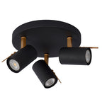 Plafón metal negro bronce Ø 23x15 cm 3 luces GU10 - LUPL0030