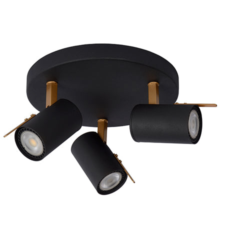 Plafón metal negro bronce Ø 23x15 cm 3 luces GU10 - LUPL0030